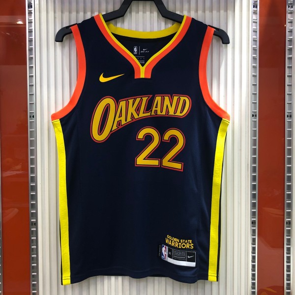 NBA Men Season 2021 Golden State Warriors #22 WIGGINS Black City Jersey High Quality Name and Number Print