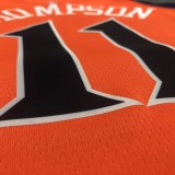 NBA Men Season 2021 Golden State Warriors Up-and-coming Star Orange #11 THOMPSON Jersey High Quality Name and Number Print