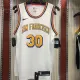 NBA Men Golden State Warriors New Model Retro White #30 CURRY Jersey High Quality Name and Number Print
