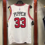 NBA Men Chicago Bulls White #33 PIPPEN Jersey High Quality Name and Number Print