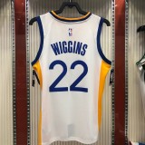 NBA Men Golden State Warriors White #22 WIGGINS Jersey High Quality Name and Number Print
