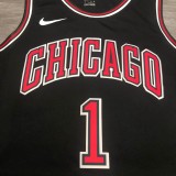 NBA Men Chicago Bulls Black #1 ROSE Jersey High Quality Name and Number Print