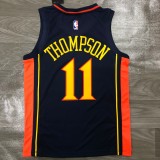 NBA Men Season 2021 Golden State Warriors Up-and-coming Star Dark Blue #11 THOMPSON Jersey High Quality Name and Number Print