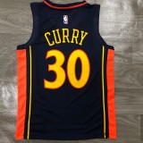 NBA Men Season 2021 Golden State Warriors Up-and-coming Star Dark Blue #30 CURRY Jersey High Quality Name and Number Print