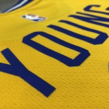NBA Men Golden State Warriors Retro Yellow #6 YOUNG Jersey High Quality Name and Number Print