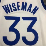 NBA Men Golden State Warriors White #33 WISEMAN Jersey High Quality Name and Number Print