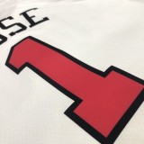 NBA Men Chicago Bulls White #1 ROSE Jersey High Quality Name and Number Print