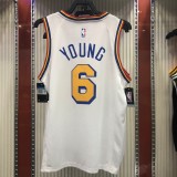 NBA Men Golden State Warriors New Model Retro White #6 YOUNG Jersey High Quality Name and Number Print