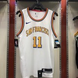 NBA Men Golden State Warriors New Model Retro White #11 THOMPSON Jersey High Quality Name and Number Print