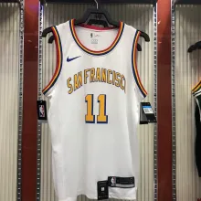 NBA Men Golden State Warriors New Model Retro White #11 THOMPSON Jersey High Quality Name and Number Print