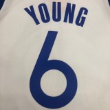 NBA Men Golden State Warriors White #6 YOUNG Jersey High Quality Name and Number Print
