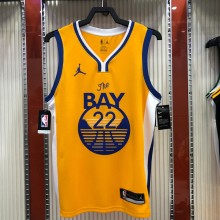 NBA Season 2021 Men Golden State Warriors ##22 WIGGINS Yellow Jersey wih Jordan Logo High Quality Name and Number Print