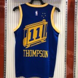 NBA Men Season 2021 Golden State Warriors the City Blue #11 THOMPSON Jersey High Quality Name and Number Print