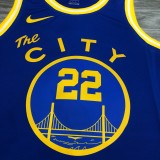 NBA Men Season 2021 Golden State Warriors the City Blue #22 WIGGINS Jersey High Quality Name and Number Print