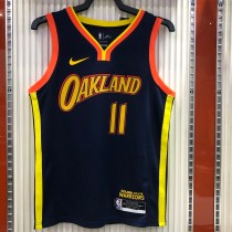 NBA Men Season 2021 Golden State Warriors #11 THOMPSON Black City Jersey High Quality Name and Number Print