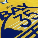 NBA Season 2021 Men Golden State Warriors #35 DURANT Yellow Jersey wih Jordan Logo High Quality Name and Number Print