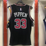 NBA Men Chicago Bulls Black ##33 PIPPEN Jersey High Quality Name and Number Print
