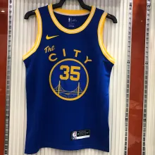 NBA Men Season 2021 Golden State Warriors the City Blue #35 DURANT Jersey High Quality Name and Number Print