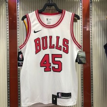 NBA Men Chicago Bulls White #45 JORDAN Jersey High Quality Name and Number Print