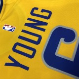 NBA Men Golden State Warriors Retro Yellow #6 YOUNG Jersey High Quality Name and Number Print