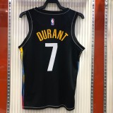 NBA Men Season 2021 Brooklyn Nets Black City #7 DURANT Jersey High Quality Name and Number Print