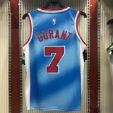 NBA Men Season 2021 Brooklyn Nets Blue Retro #7 DURANT Jersey High Quality Name and Number Print