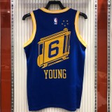 NBA Men Season 2021 Golden State Warriors the City Blue #6 YOUNG Jersey High Quality Name and Number Print