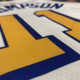 NBA Men Golden State Warriors New Model Retro White #11 THOMPSON Jersey High Quality Name and Number Print