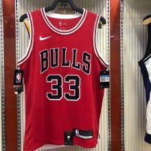 NBA Men Chicago Bulls Red ##33 PIPPEN Jersey High Quality Name and Number Print