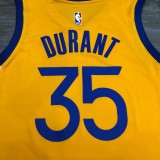 NBA Season 2021 Men Golden State Warriors #35 DURANT Yellow Jersey wih Jordan Logo High Quality Name and Number Print