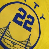 NBA New Season Men Golden State Warriors the City Yellow #22 WIGGINS Jersey High Quality Name and Number Print