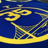 NBA Men Season 2021 Golden State Warriors the City Blue #35 DURANT Jersey High Quality Name and Number Print