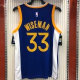 NBA Men Golden State Warriors Blue ##33 WISEMAN Jersey High Quality Name and Number Print