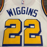 NBA Men Golden State Warriors New Model Retro White #22 WIGGINS Jersey High Quality Name and Number Print