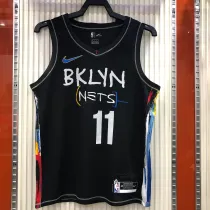 NBA Men Season 2021 Brooklyn Nets Black City #11 IRVING Jersey High Quality Name and Number Print