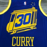 NBA Men Season 2021 Golden State Warriors the City Blue #30 CURRY Jersey High Quality Name and Number Print