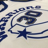 NBA Men Golden State Warriors Retro White #30 CURRY Jersey High Quality Name and Number Print