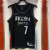 NBA Men Season 2021 Brooklyn Nets Black City #7 DURANT Jersey High Quality Name and Number Print