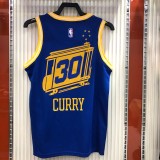 NBA Men Season 2021 Golden State Warriors the City Blue #30 CURRY Jersey High Quality Name and Number Print