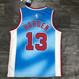 NBA Men Season 2021 Brooklyn Nets Blue Retro #13 HARDEN Jersey High Quality Name and Number Print