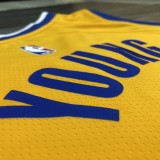 NBA Season 2021 Men Golden State Warriors #6 YOUNG Yellow Jersey wih Jordan Logo High Quality Name and Number Print