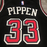 NBA Men Chicago Bulls Black ##33 PIPPEN Jersey High Quality Name and Number Print