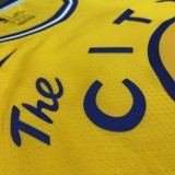 NBA New Season Men Golden State Warriors the City Yellow #22 WIGGINS Jersey High Quality Name and Number Print