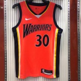 NBA Men Season 2021 Golden State Warriors Up-and-coming Star Orange #30 CURRY Jersey High Quality Name and Number Print