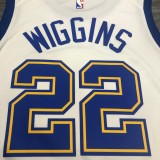 NBA Men Golden State Warriors Retro White #22 WIGGINS Jersey High Quality Name and Number Print