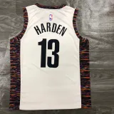 NBA Men New Brooklyn Nets White City #13 HARDEN Jersey High Quality Name and Number Print