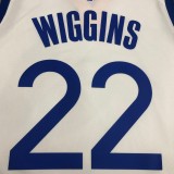 NBA Men Golden State Warriors White #22 WIGGINS Jersey High Quality Name and Number Print