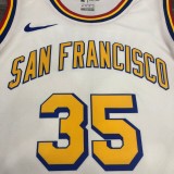 NBA Men Golden State Warriors New Model Retro White #35 DURANT Jersey High Quality Name and Number Print