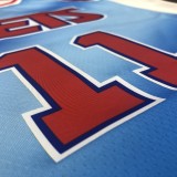 NBA Men Season 2021 Brooklyn Nets Blue Retro #11 IRVING Jersey High Quality Name and Number Print