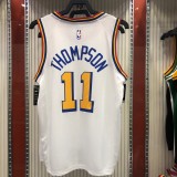 NBA Men Golden State Warriors New Model Retro White #11 THOMPSON Jersey High Quality Name and Number Print
